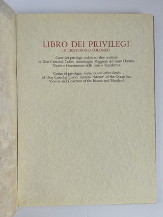 LIBRO DEI PRIVILEGI DI CRISTOFORO COLOMBO
