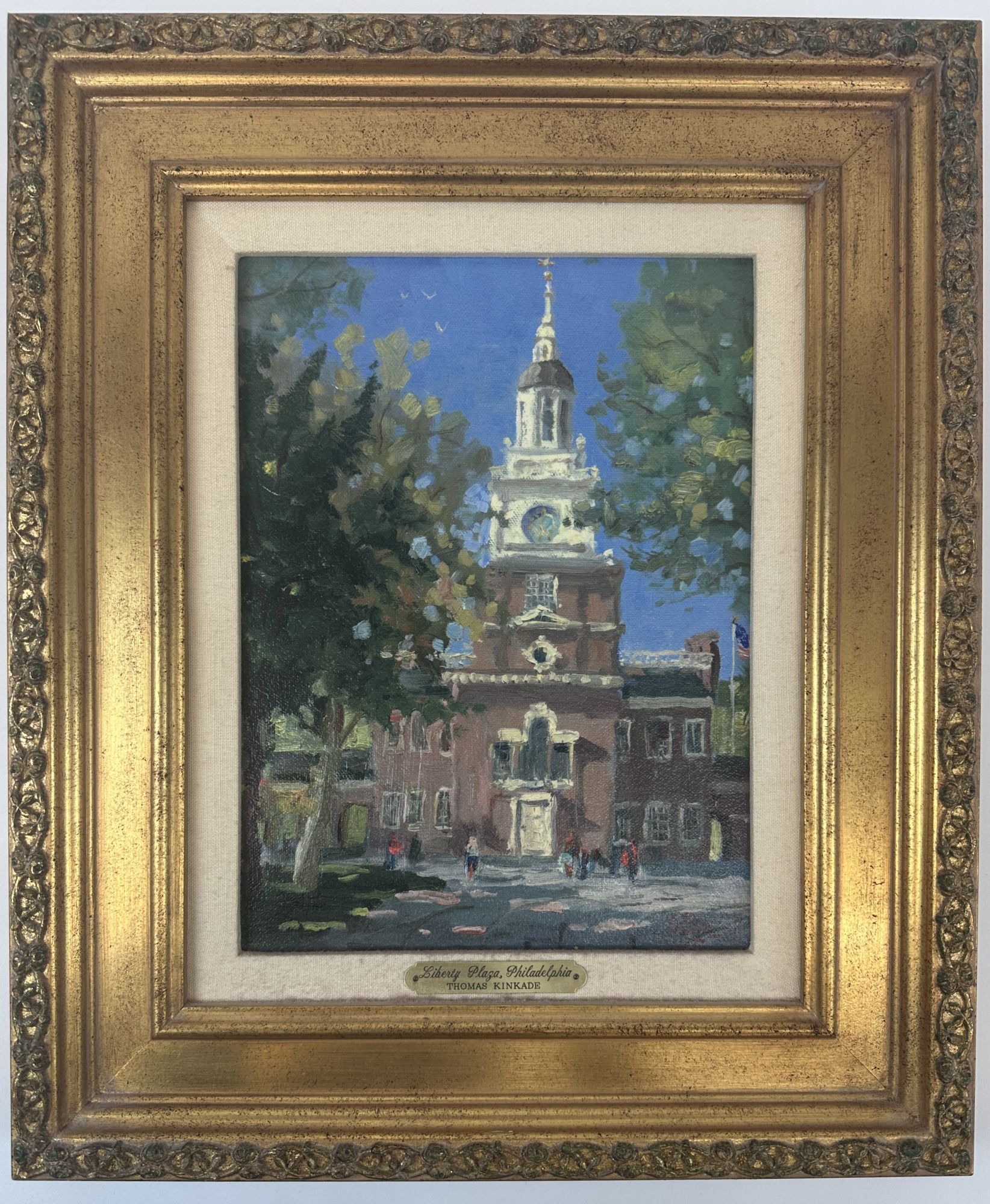 1404369 "LIBERTY PLAZZA, PHILADELPHIA" HAND-HIGHLIGHTED GICLEE ON CANVAS. Thomas Kinkade.