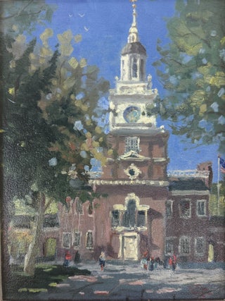 "LIBERTY PLAZZA, PHILADELPHIA" HAND-HIGHLIGHTED GICLEE ON CANVAS