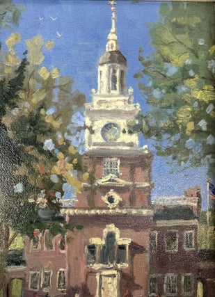 "LIBERTY PLAZZA, PHILADELPHIA" HAND-HIGHLIGHTED GICLEE ON CANVAS