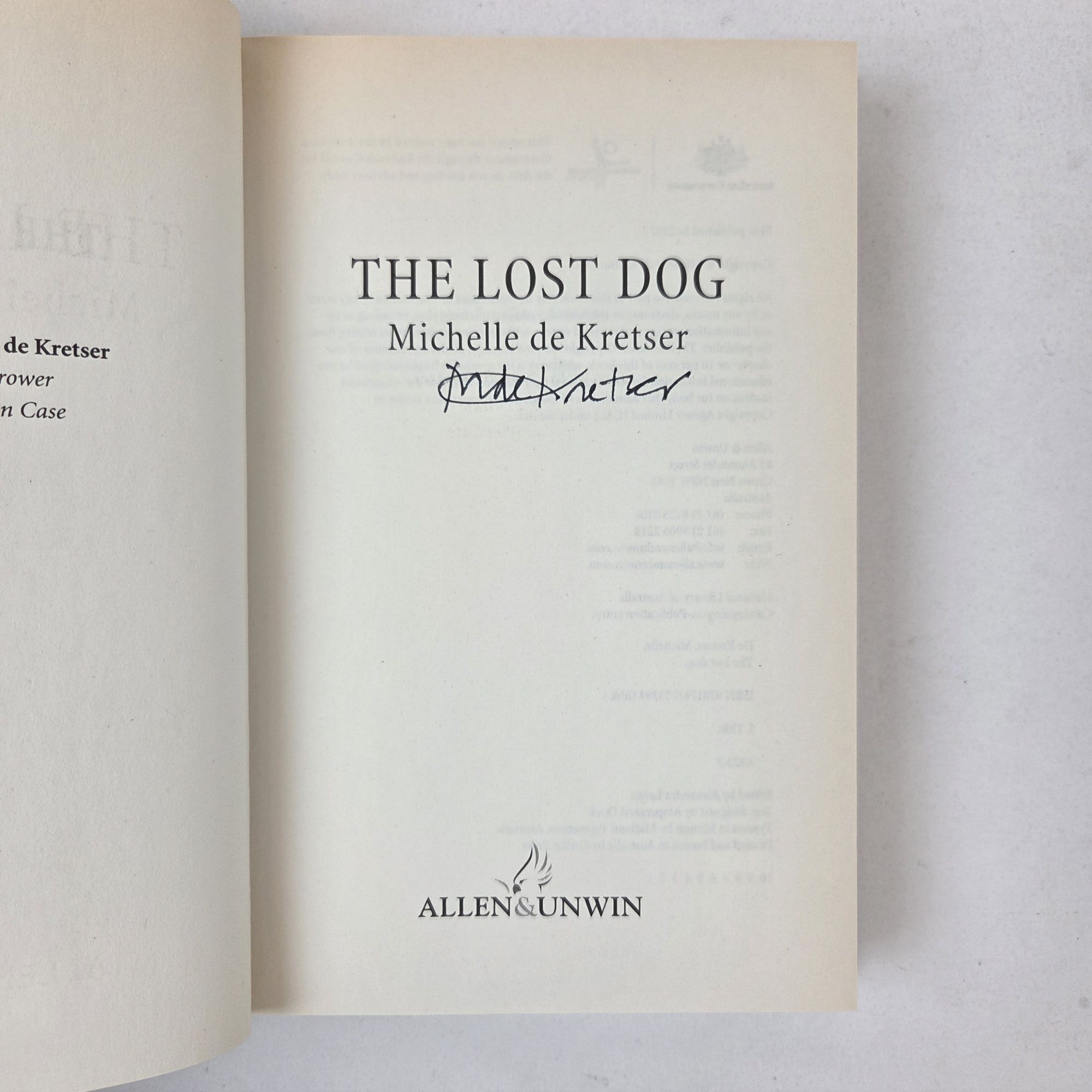 THE LOST DOG Signed | Michelle de Krester | First Edition, First Printing