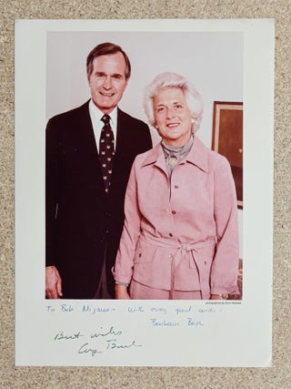 1405017 GEORGE H. W. AND BARBARA BUSH | INSCRIBED PHOTOGRAPH. George H. W. Bush, Barbara Bush,...