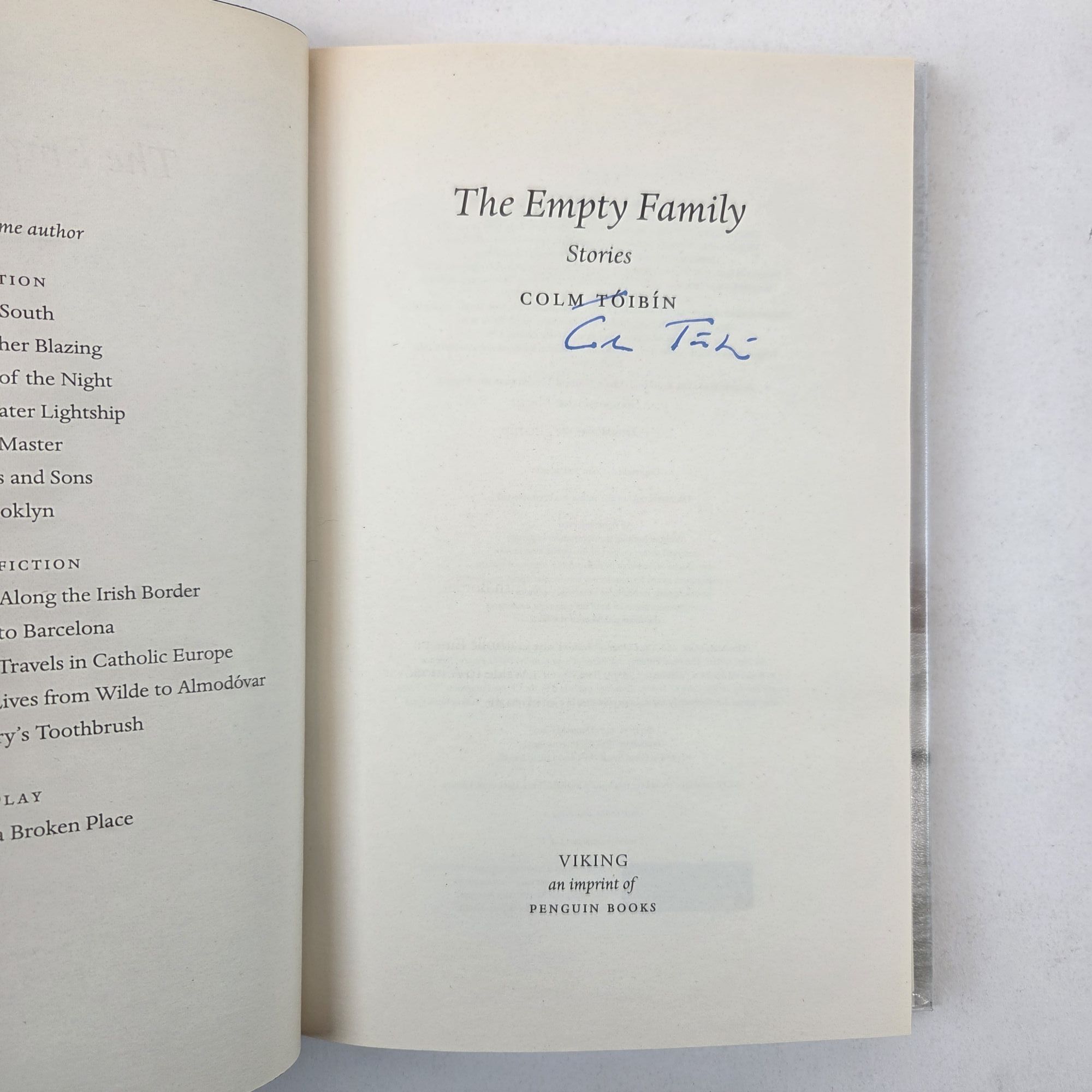THE EMPTY FAMILY Signed | Colm Tóibín | First Edition, First Printing