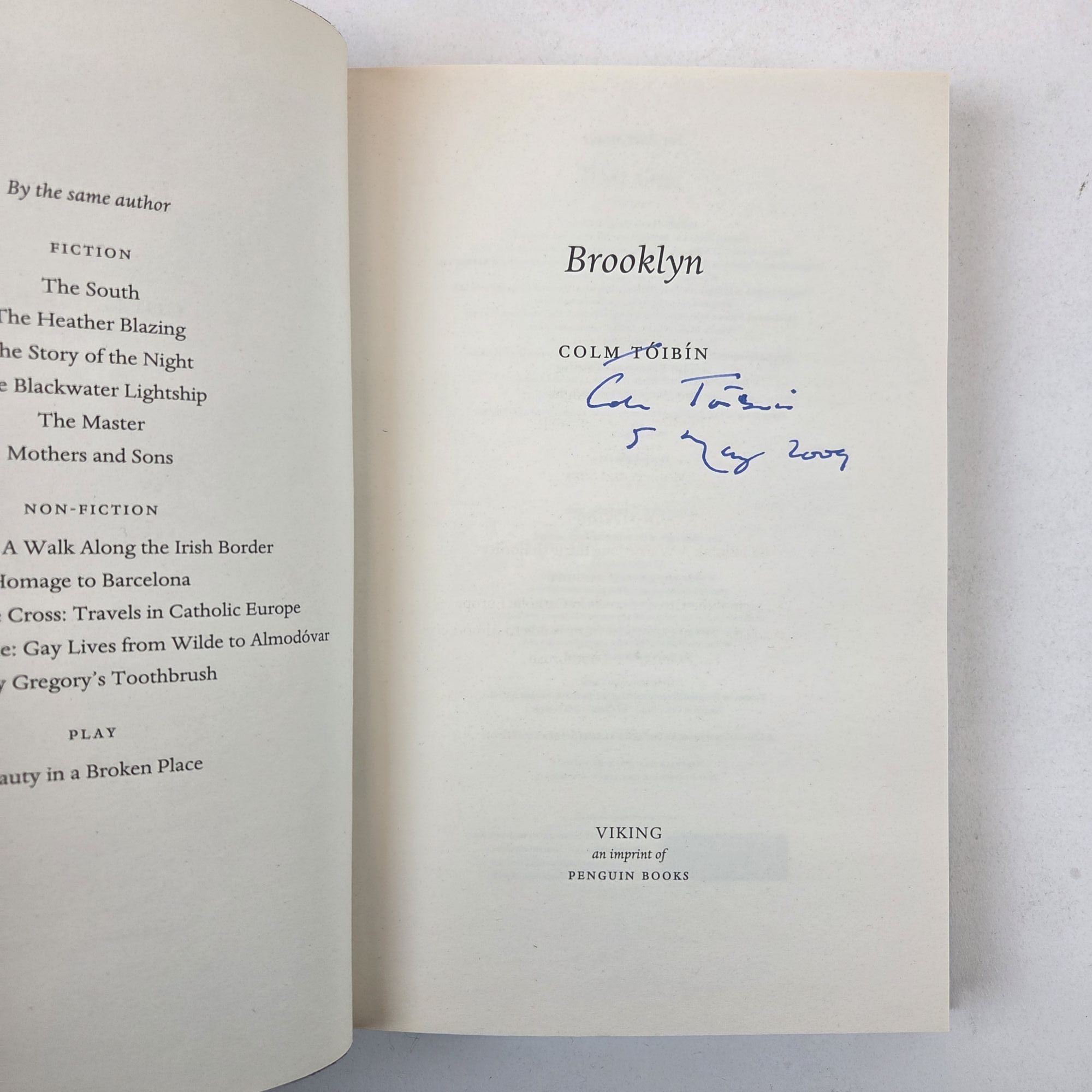 BROOKLYN Signed | Colm Tóibín | First Edition, First Printing