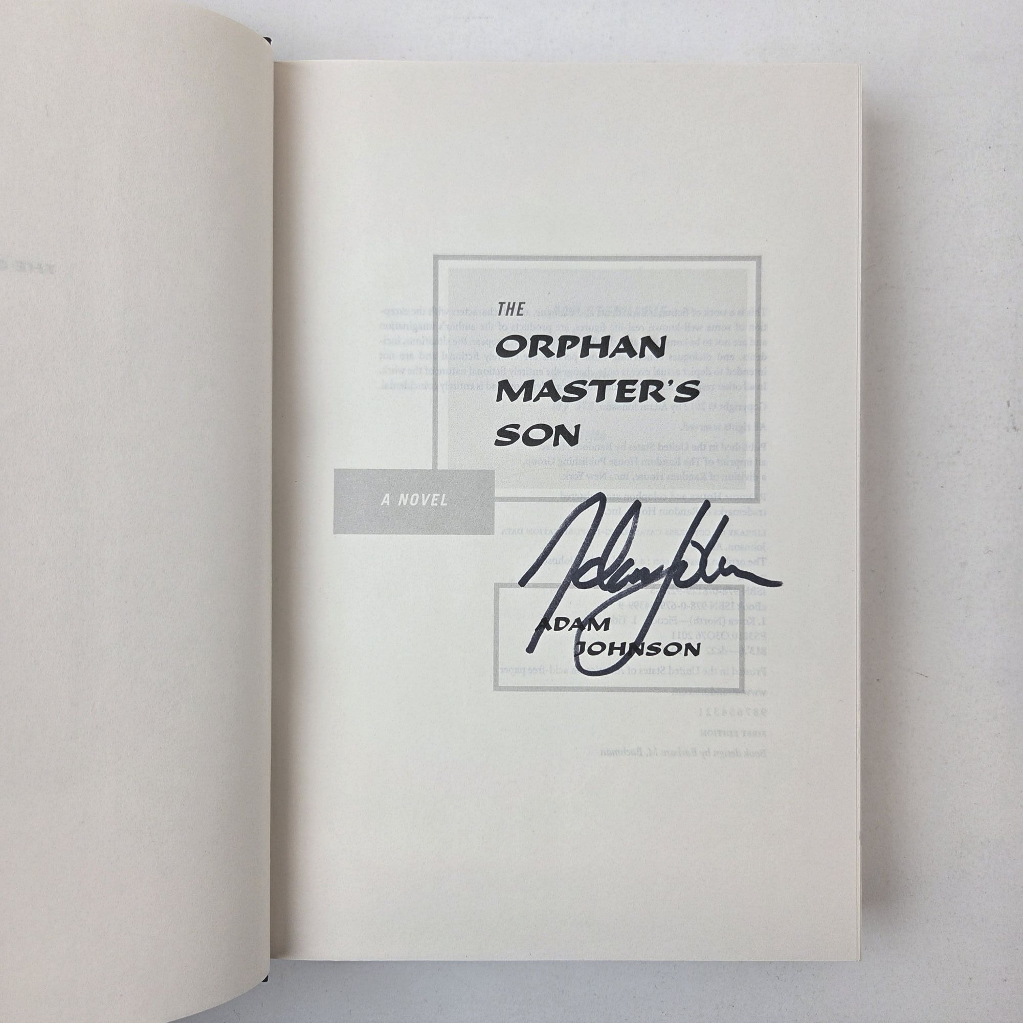 THE ORPHAN MASTER'S SON Signed | Adam Johnson | First Edition, First ...