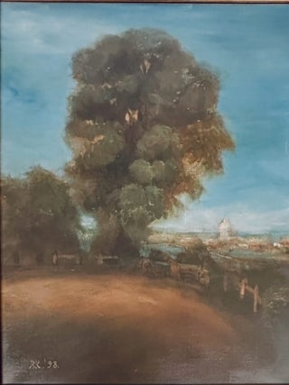 OIL ON CANVAS TITLED &ldquo;IN THE SHADOW OF THE CAPITAL&rdquo; [Signed]