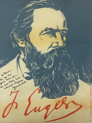 1407039 VINTAGECZECHOSLOVAK “FRIEDRICH ENGELS” SCREENPRINT POSTER. Jarko Stanovsky