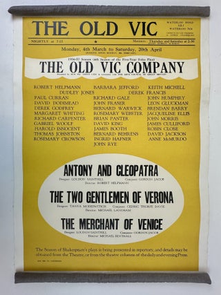 ORIGINAL THE OLD VIC COMPANY – SHAKESPEARE'S REPERTORY THEATER POSTER