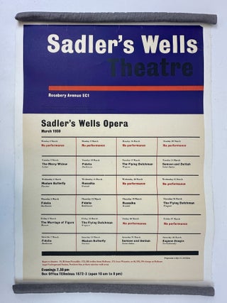 ORIGINAL SADLER’S WELLS OPERA - MARCH 1959 PERFORMANCE SCHEDULE POSTER