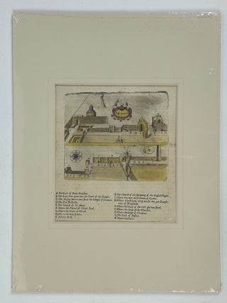 GEORGE SANDY 17TH CENTURY ENGRAVED MAP OF VIA DOLOROSA JERUSALEM
