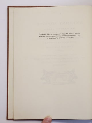 ANTHONY ADVERSE [Three Volumes] [Signed by Illustrator]