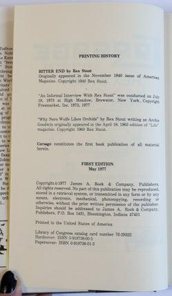 CORSAGE: A BOUQUET OF REX STOUT AND NERO WOLFE