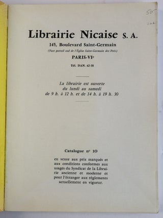 CATALOGUE No 10: CUBISME, FUTURISME, DADA, SURR&Eacute;ALISME