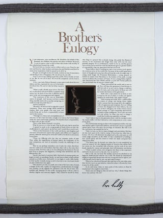1408496 A BROTHER'S EULOGY | BROADSIDE OF SENATOR TED KENNEDY'S EULOGY FOR ROBERT F. KENNEDY...