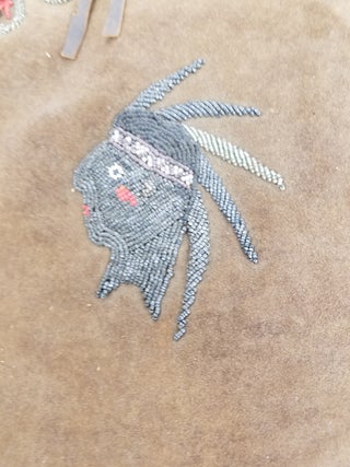EARLY 1900s OJIBWE OR CHIPPEWA SUEDE BEADED PILLOW