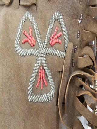 EARLY 1900s OJIBWE OR CHIPPEWA SUEDE BEADED PILLOW