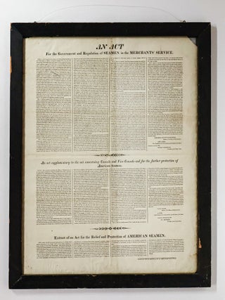 1408953 AN ACT FOR THE GOVERNMENT AND REGULATION OF SEAMEN IN THE MERCHANTS' SERVICE [Printed...
