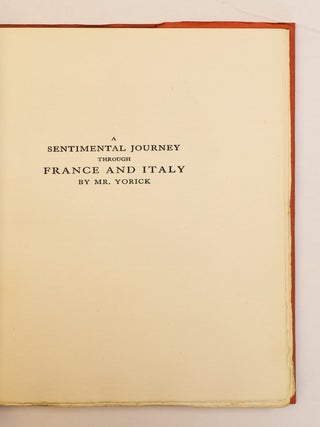 A SENTIMENTAL JOURNEY THROUGH FRANCE AND ITALY