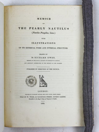 MEMOIR ON THE PEARLY NAUTILUS (NAUTILUS POMPILIUS, LINN.) WITH ILLUSTRATIONS OF ITS EXTERNAL FORM AND INTERNAL STRUCTURE.