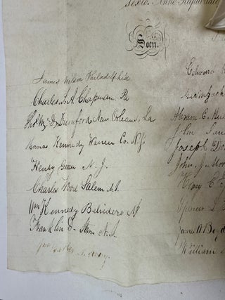 ORIGINAL 19th CENTURY "WASHINGTONIAN SOCIETY" CERTIFICATE