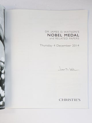 DR. JAMES D. WATSON'S NOBEL MEDAL AND RELATED PAPERS [Signed]