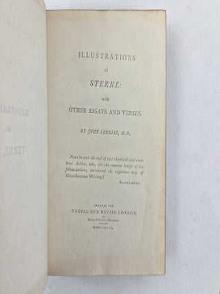 ILLUSTRATIONS OF STERNE: WITH OTHER ESSAYS AND VERSES