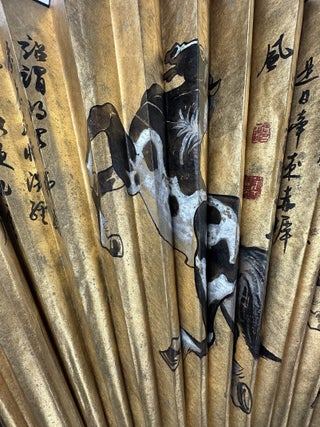 LARGE DECORATIVE CHINESE FOLDING FAN