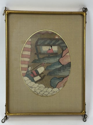 1410643 20th CENTURY SILK EMBROIDERY PANEL