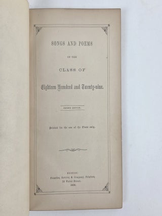 SONGS AND POEMS OF THE CLASS OF EIGHTEEN HUNDRED AND TWENTY-NINE