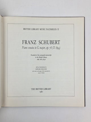 FRANZ SCHUBERT: PIANO SONATA IN G MAJOR, OP. 78 (D. 894); FACSIMILE OF THE AUTOGRAPH MANUSCRIPT IN THE BRITISH LIBRARY