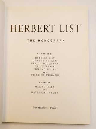 HERBERT LIST: THE MONOGRAPH