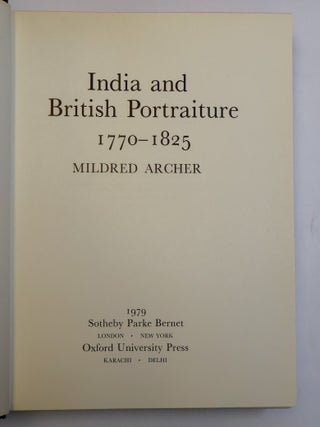 INDIA AND BRITISH PORTRAITURE 1770-1825