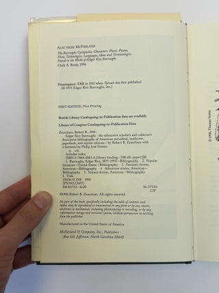 EDGAR RICE BURROUGHS: THE EXHAUSTIVE SCHOLAR'S AND COLLECTOR'S DESCRIPTIVE BIBLIOGRAPHY [Inscribed]