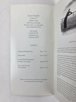 BROMER BOOKSELLERS CATALOG 113: EDWARD GOREY