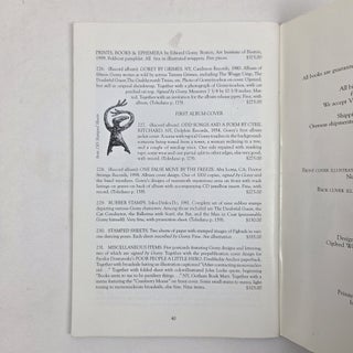 BROMER BOOKSELLERS CATALOG 113: EDWARD GOREY