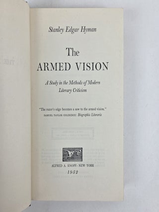 THE ARMED VISION: A STUDY IN THE METHODS OF MODERN LITERARY CRITICISM [Signed]