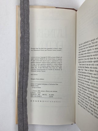 LIVING BY FICTION [Signed]