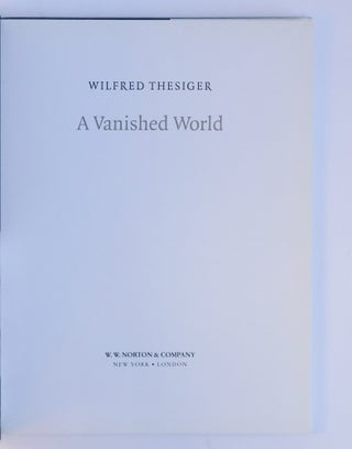 A VANISHED WORLD