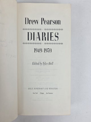 DREW PEARSON DIARIES 1949-1959 [Signed]
