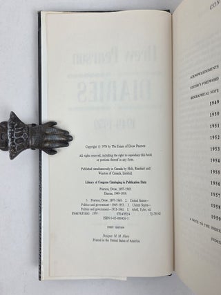 DREW PEARSON DIARIES 1949-1959 [Signed]