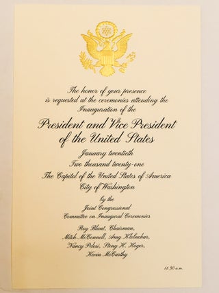 1413119 INVITATION TO THE INAUGURATION OF PRESIDENT BIDEN AND VICE PRESIDENT HARRIS