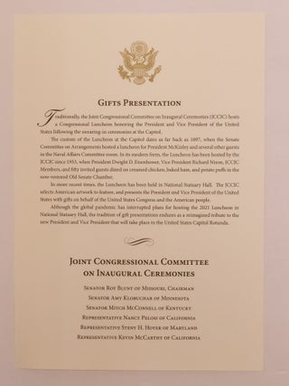 INVITATION TO THE INAUGURATION OF PRESIDENT BIDEN AND VICE PRESIDENT HARRIS