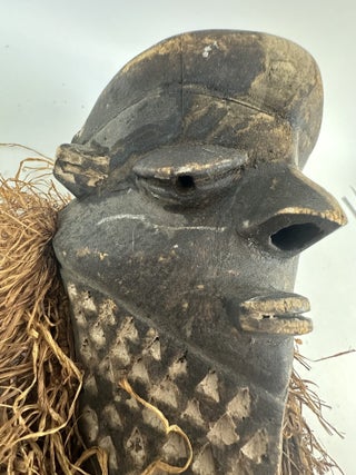 KUBA WOODEN MASK WITH RAFFIA, DEMOCRATIC REPUBLIC OF THE CONGO