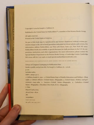 INSIDE: A PUBLIC AND PRIVATE LIFE [Inscribed to Jim Lehrer]