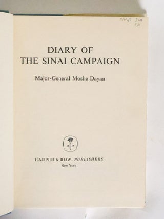 DIARY OF THE SINAI CAMPAIGN [Signed]