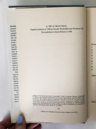 DIARY OF THE SINAI CAMPAIGN [Signed]
