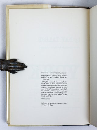 GAY TALESE | LOT OF FIVE WORKS [FAME AND OBSCURITY; THE OVERREACHERS; THY NEIGHBOR'S WIFE; NEW YORK A SERENDIPITER'S JOURNEY; THE KINGDOM AND THE POWER] [Four Books, Signed]