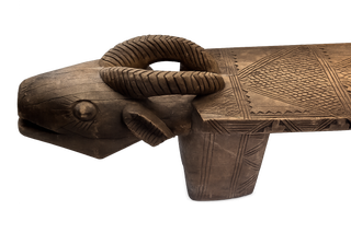1413494 ZOOMORPHIC CARVED LOW STOOL, BURKINA FASO