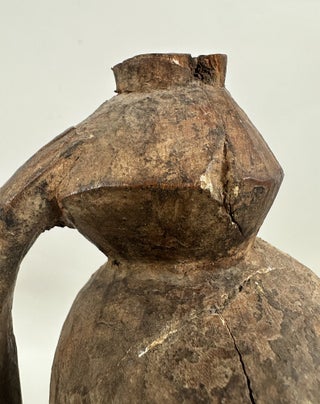 LUBA CARVED WOOD FEMALE BOWL-BEARING FIGURE, DEMOCRATIC REPUBLIC OF THE CONGO