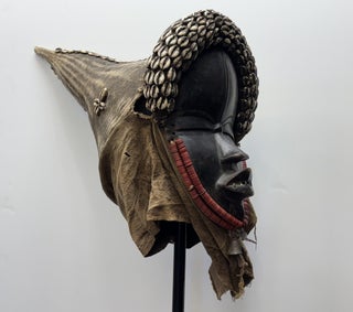 1413519 COWRIE-ADORNED HELMET HEADDRESS, DAN OF IVORY COAST